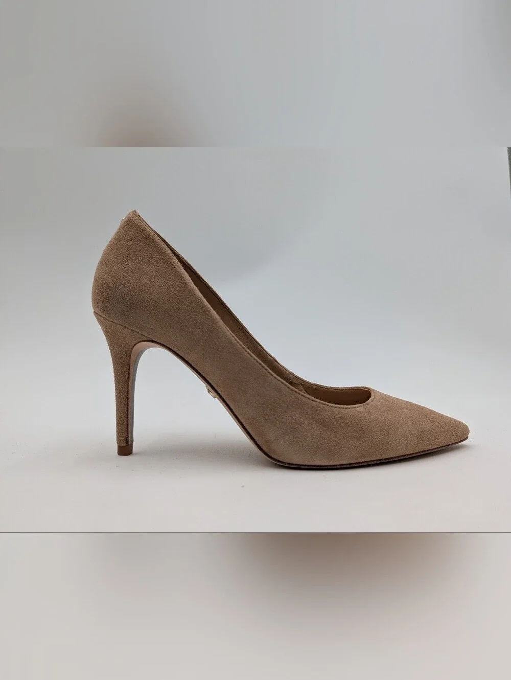 Sam Edelman Margie Sz 6 / EU 36 Suede Pointed Toe Stiletto Pump Warm Taupe Nude